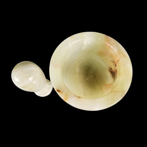 Mortar and Pestle, onyx green marble  herbs, spices, nuts grinder gift for her - Picture 9 of 12